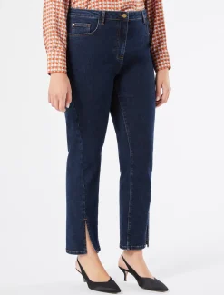 Marina Rinaldi Pantalon en denim de coton stretch BLEUNUIT Sale