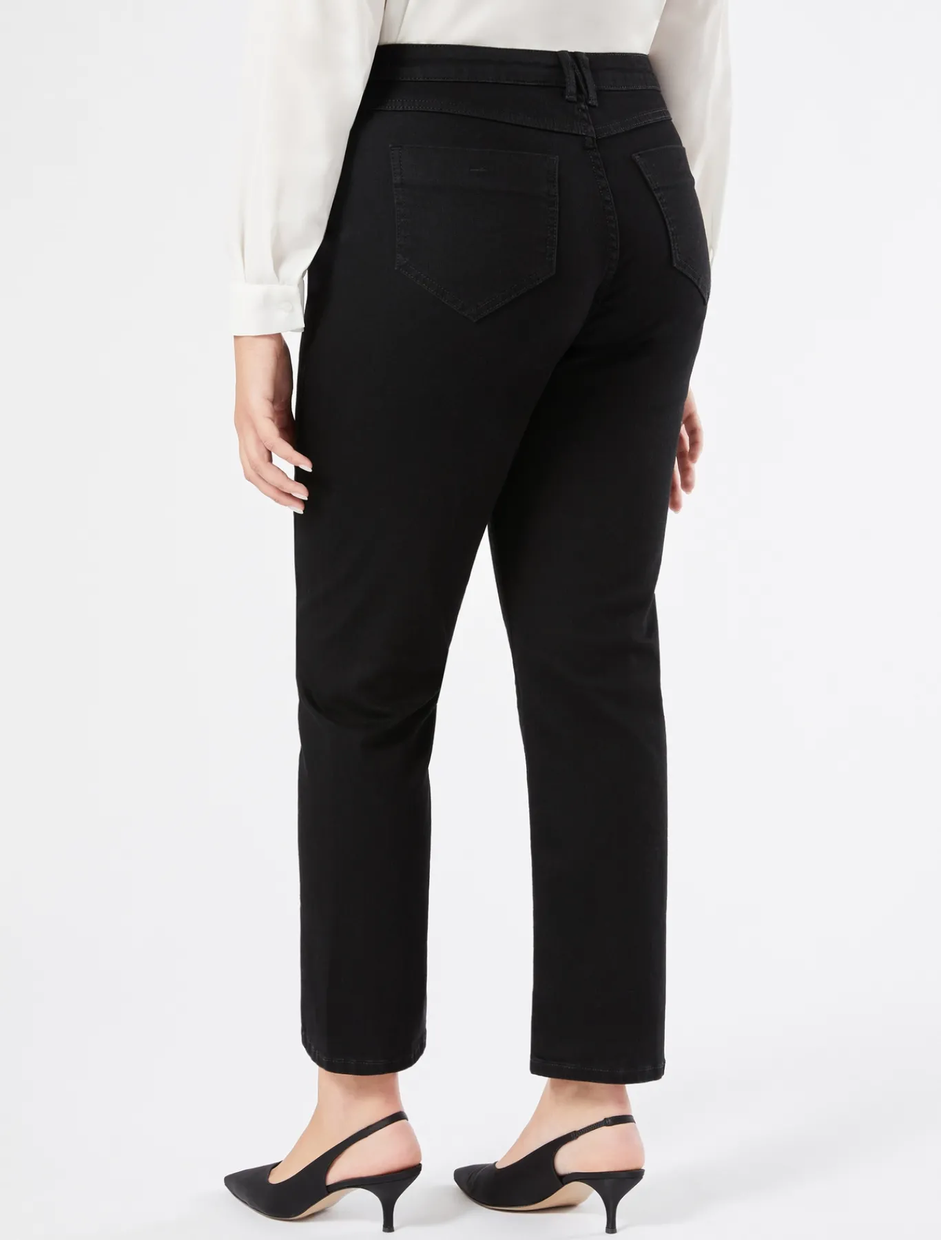Marina Rinaldi Pantalon en denim de coton stretch NOIR Hot