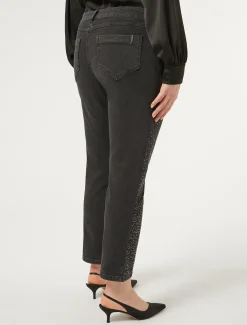 Marina Rinaldi Pantalon en denim de coton NOIR Online