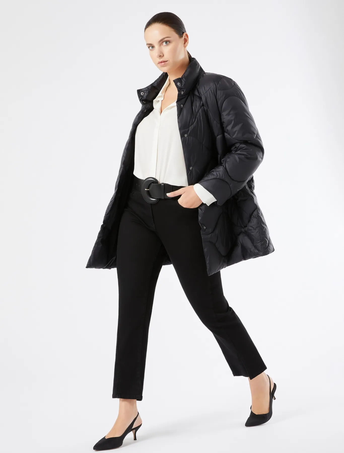 Marina Rinaldi Pantalon en denim de coton stretch NOIR Hot