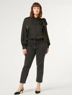 Marina Rinaldi Pantalon en denim de coton NOIR Online