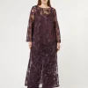 Marina Rinaldi Pantalon en envers satin brillant BORDEAUX Discount
