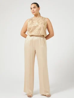 Marina Rinaldi Pantalon en envers satin brillant MIEL Discount