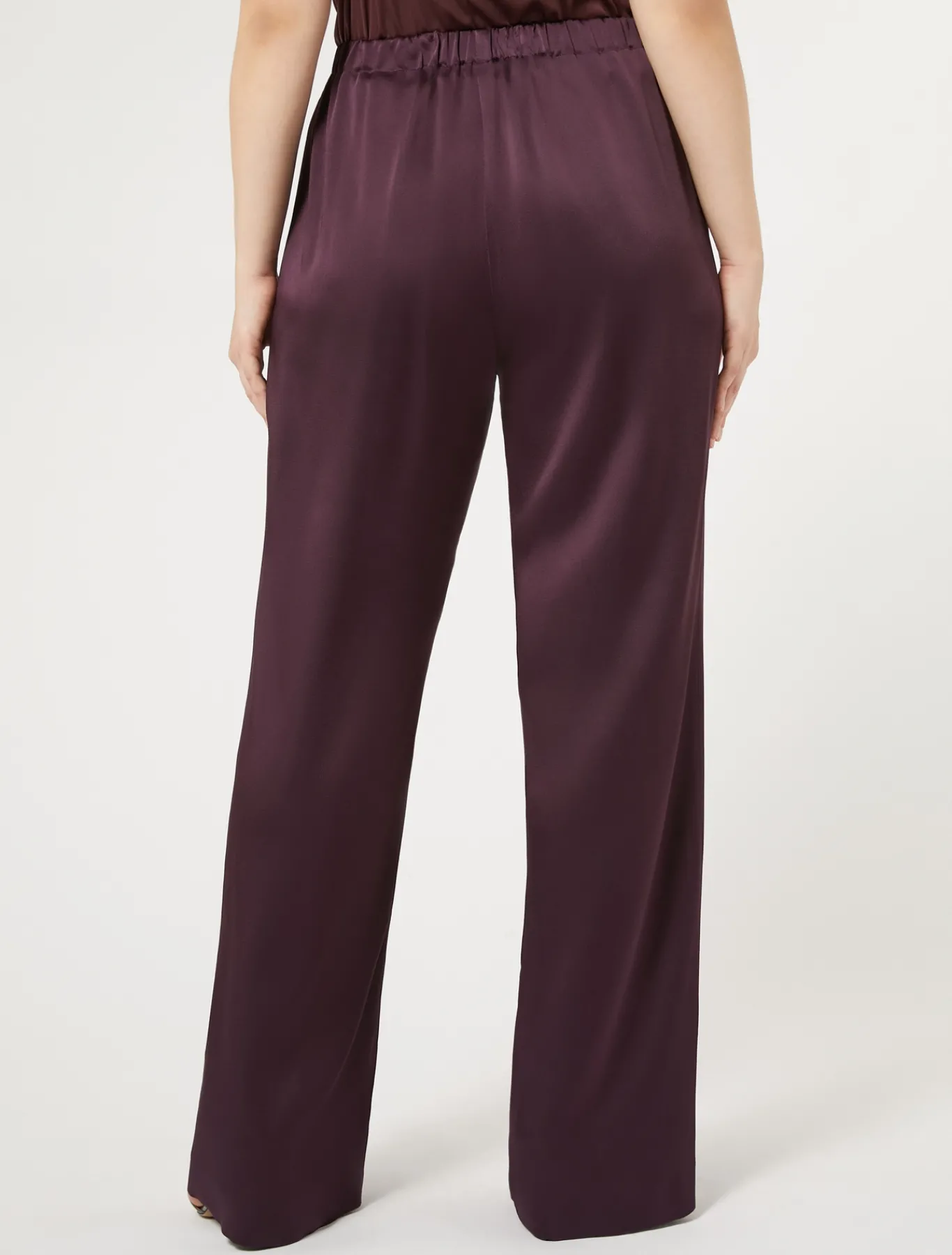 Marina Rinaldi Pantalon en envers satin brillant BORDEAUX Discount