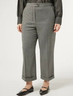 Marina Rinaldi Pantalon en flanelle de laine GRISFONCE Outlet