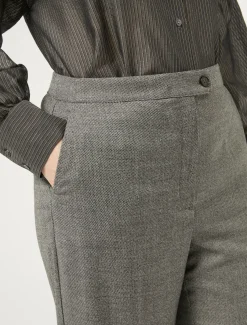 Marina Rinaldi Pantalon en flanelle de laine GRISFONCE Outlet