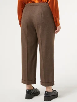 Marina Rinaldi Pantalon en flanelle de laine BRUN Sale