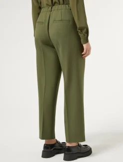 Marina Rinaldi Pantalon en gabardine de laine VERT Clearance