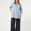 Marina Rinaldi Pantalon en gabardine fluide BLEUNUIT Fashion