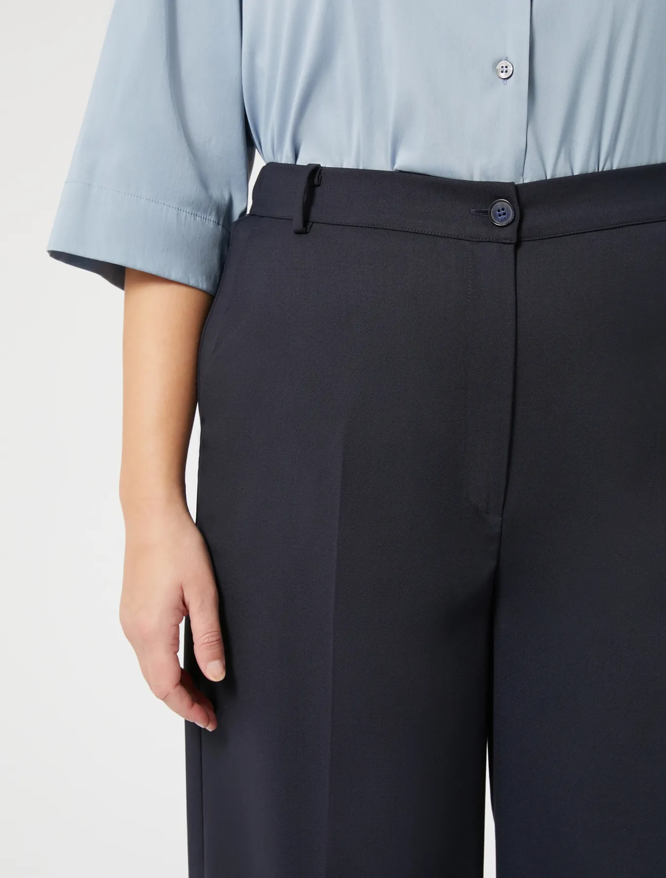 Marina Rinaldi Pantalon en gabardine fluide BLEUNUIT Fashion