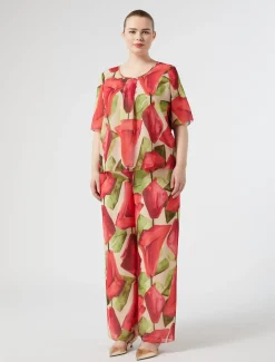 Marina Rinaldi Pantalon en georgette ROSE Best