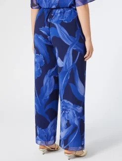 Marina Rinaldi Pantalon en georgette BLEUNUIT Online