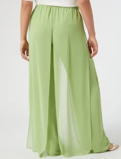 Marina Rinaldi Pantalon en georgette VERTOLIVE Outlet