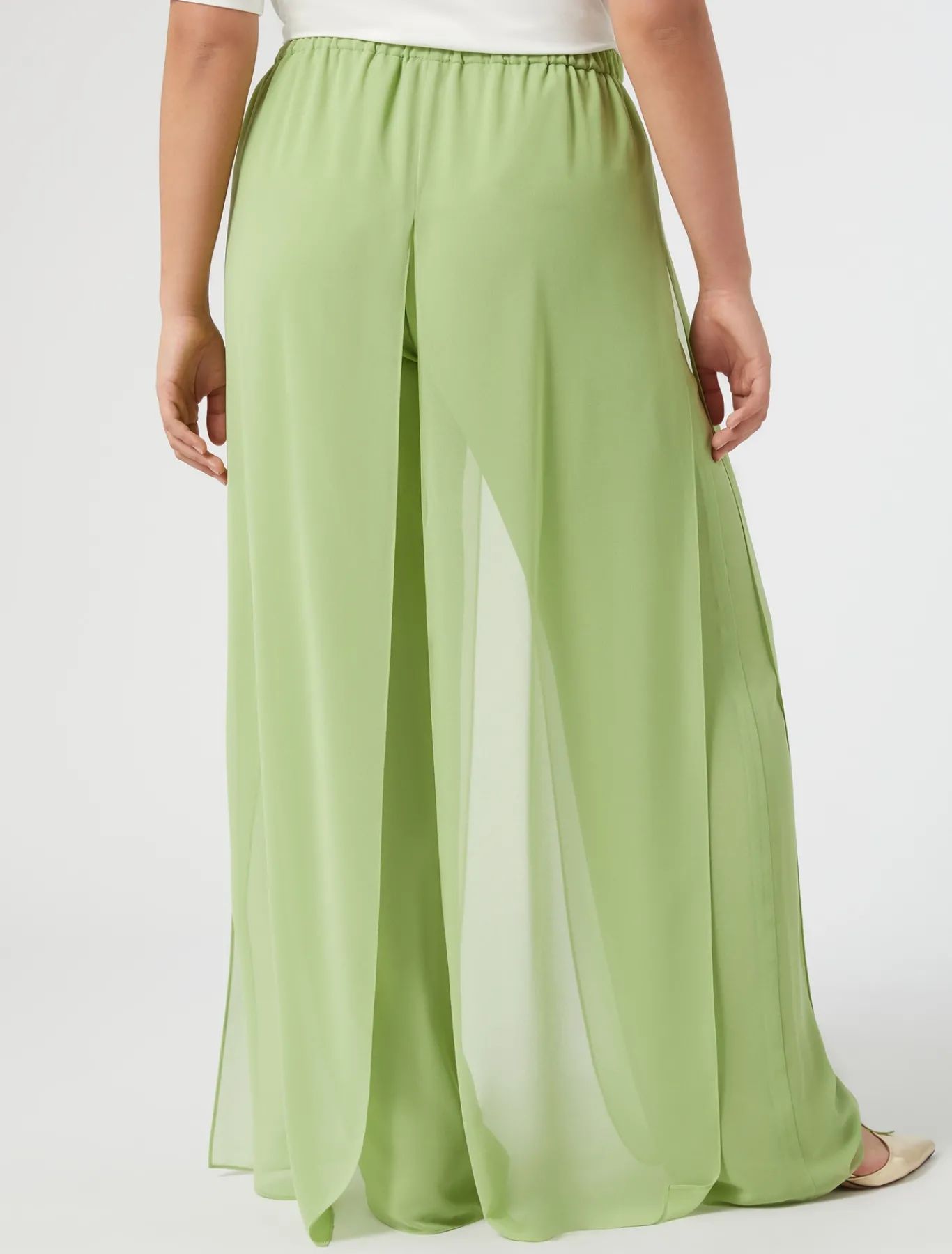 Marina Rinaldi Pantalon en georgette VERTOLIVE Outlet