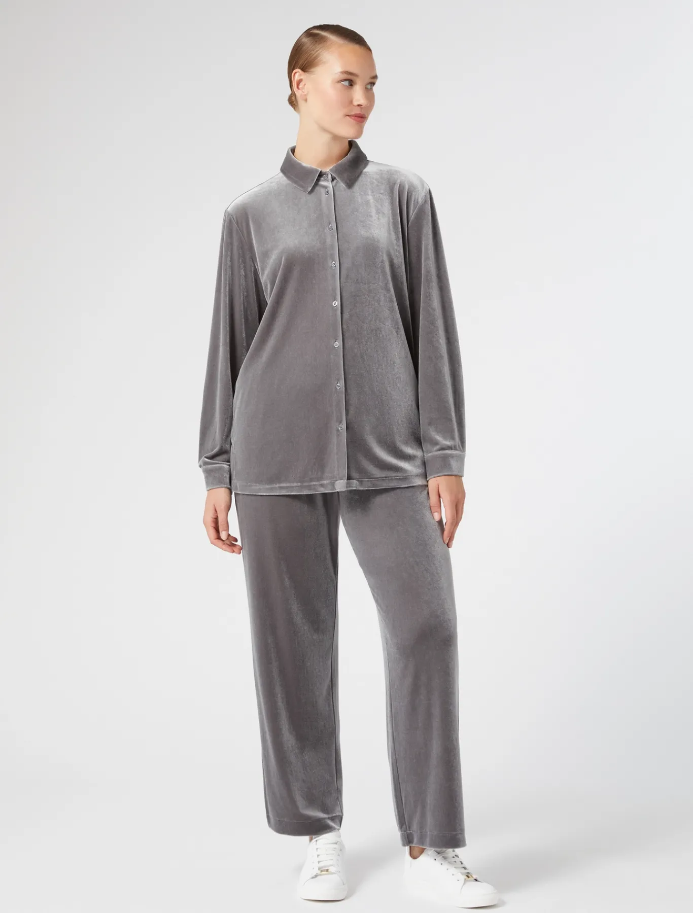 Marina Rinaldi Pantalon en jersey de velours GRISFONCE Hot
