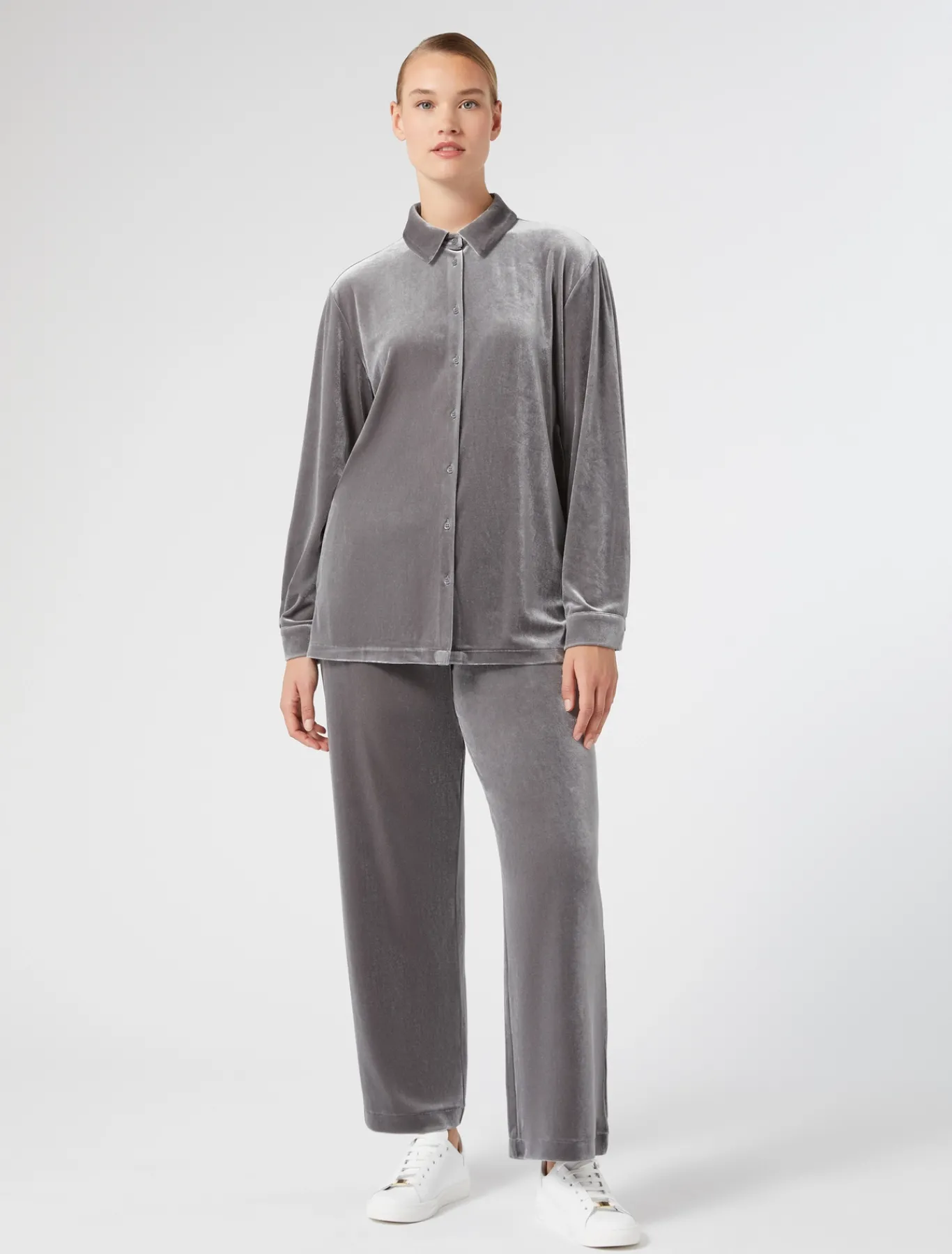 Marina Rinaldi Pantalon en jersey de velours GRISFONCE Hot