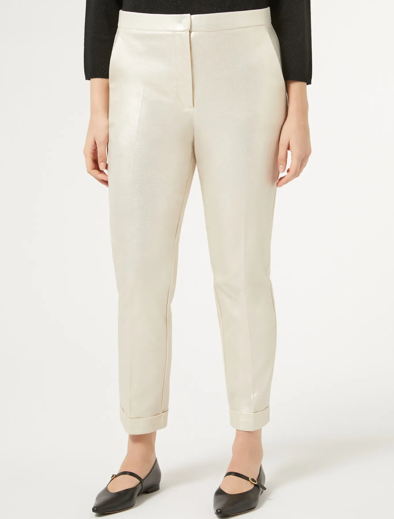Marina Rinaldi Pantalon en jersey lamé IVOIRE New