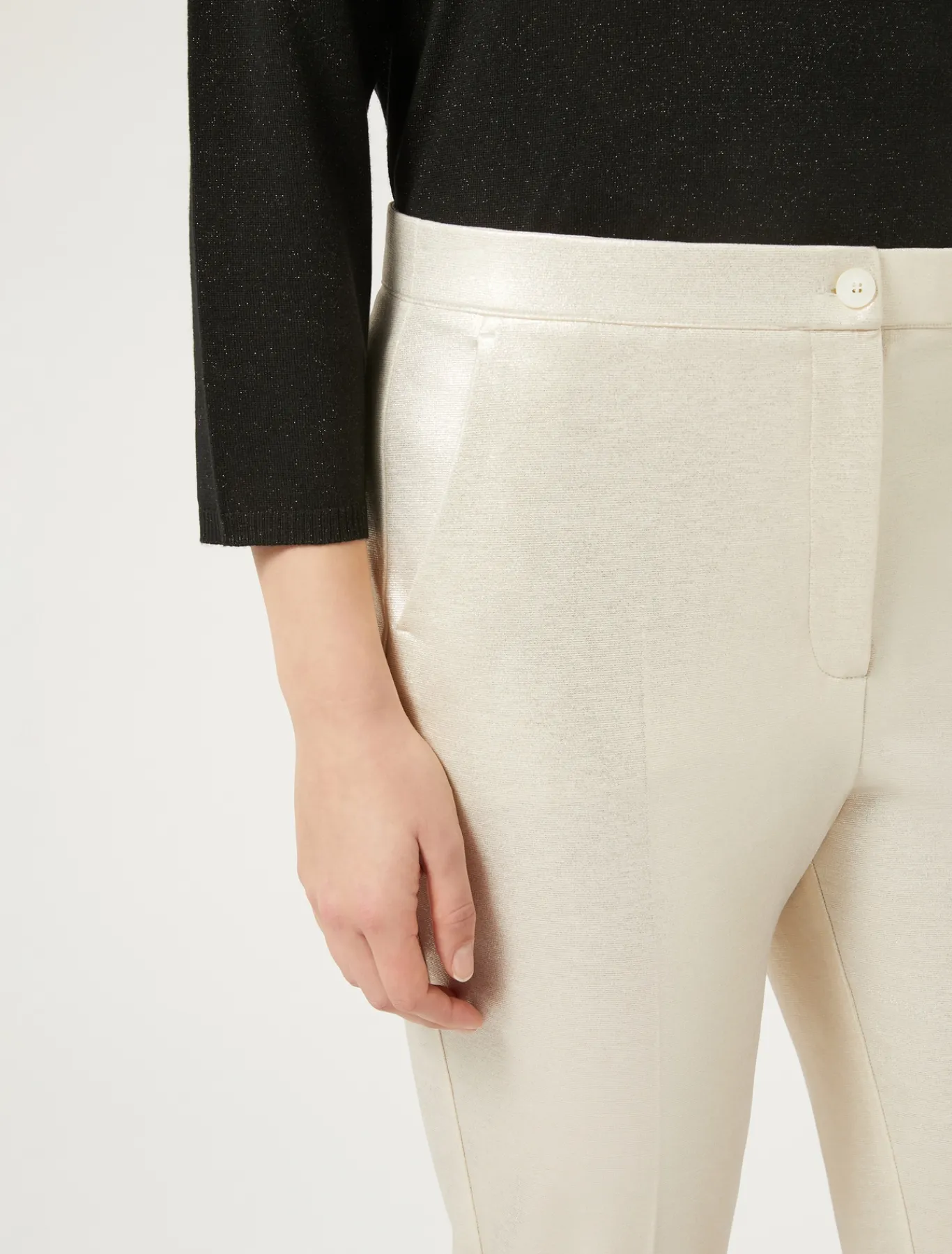 Marina Rinaldi Pantalon en jersey lamé IVOIRE New