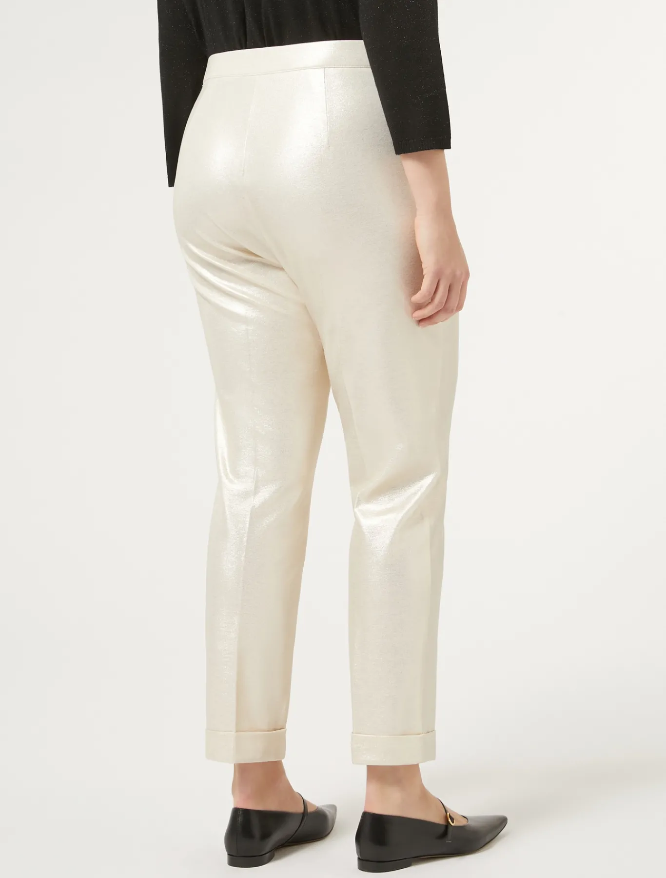 Marina Rinaldi Pantalon en jersey lamé IVOIRE New