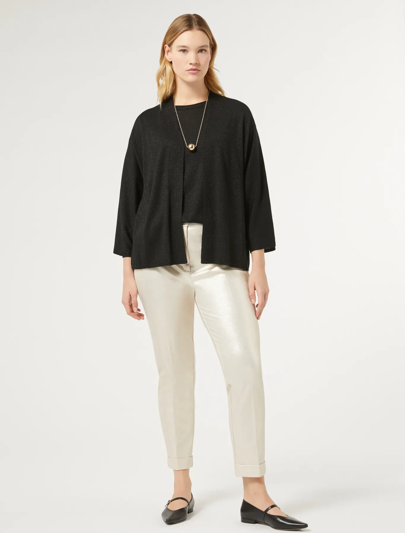 Marina Rinaldi Pantalon en jersey lamé IVOIRE New