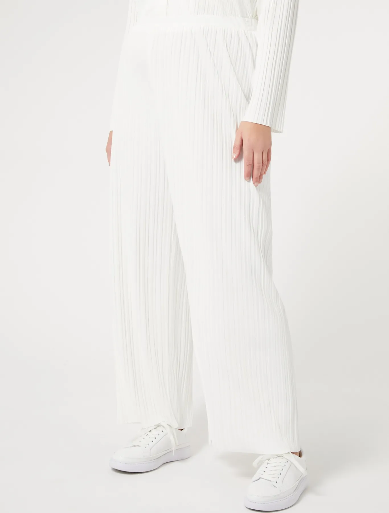 Marina Rinaldi Pantalon en jersey plissé BLANC New
