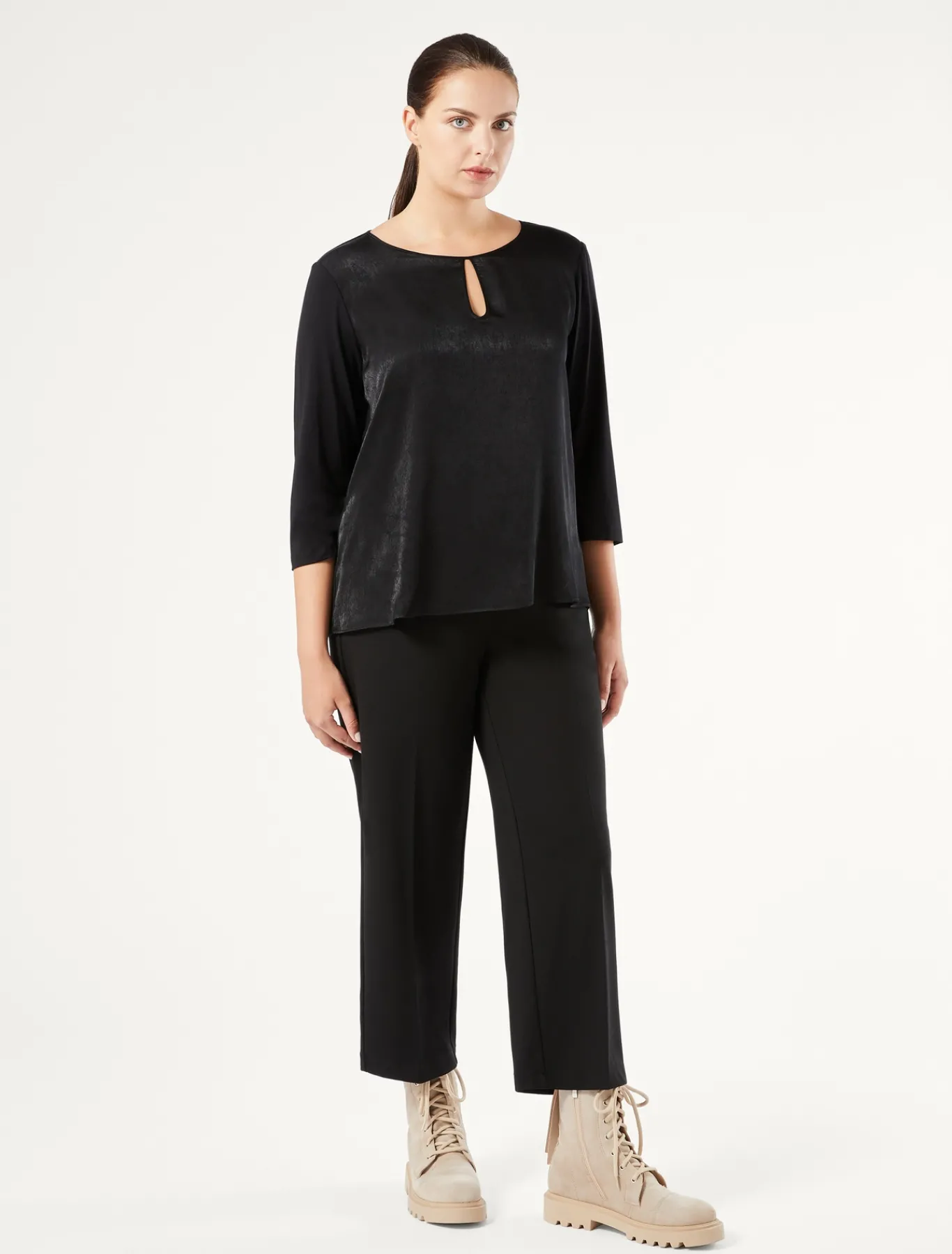 Marina Rinaldi Pantalon en jersey point Milano NOIR Fashion