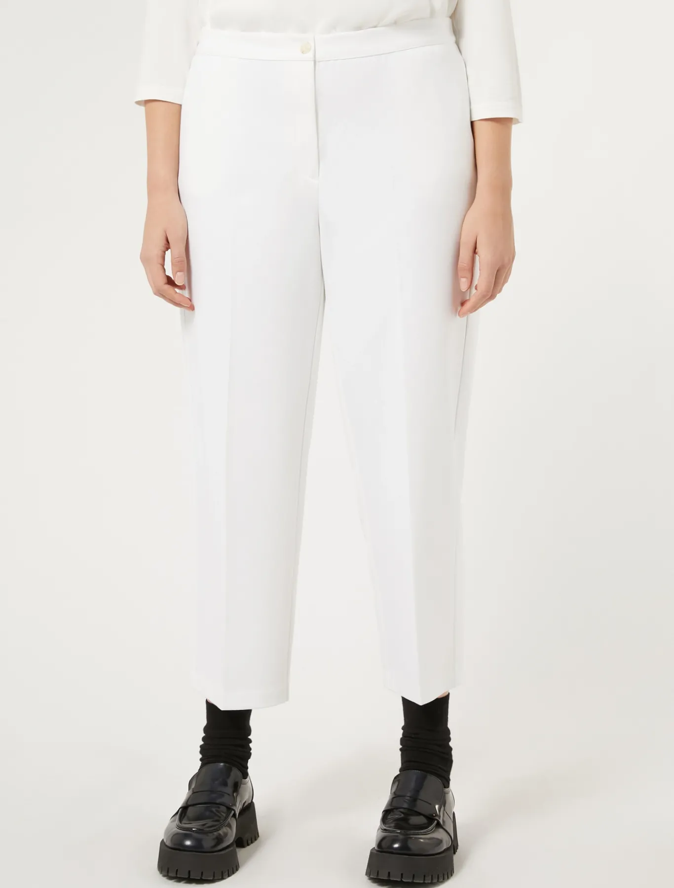 Marina Rinaldi Pantalon en jersey point Milano BLANC Hot