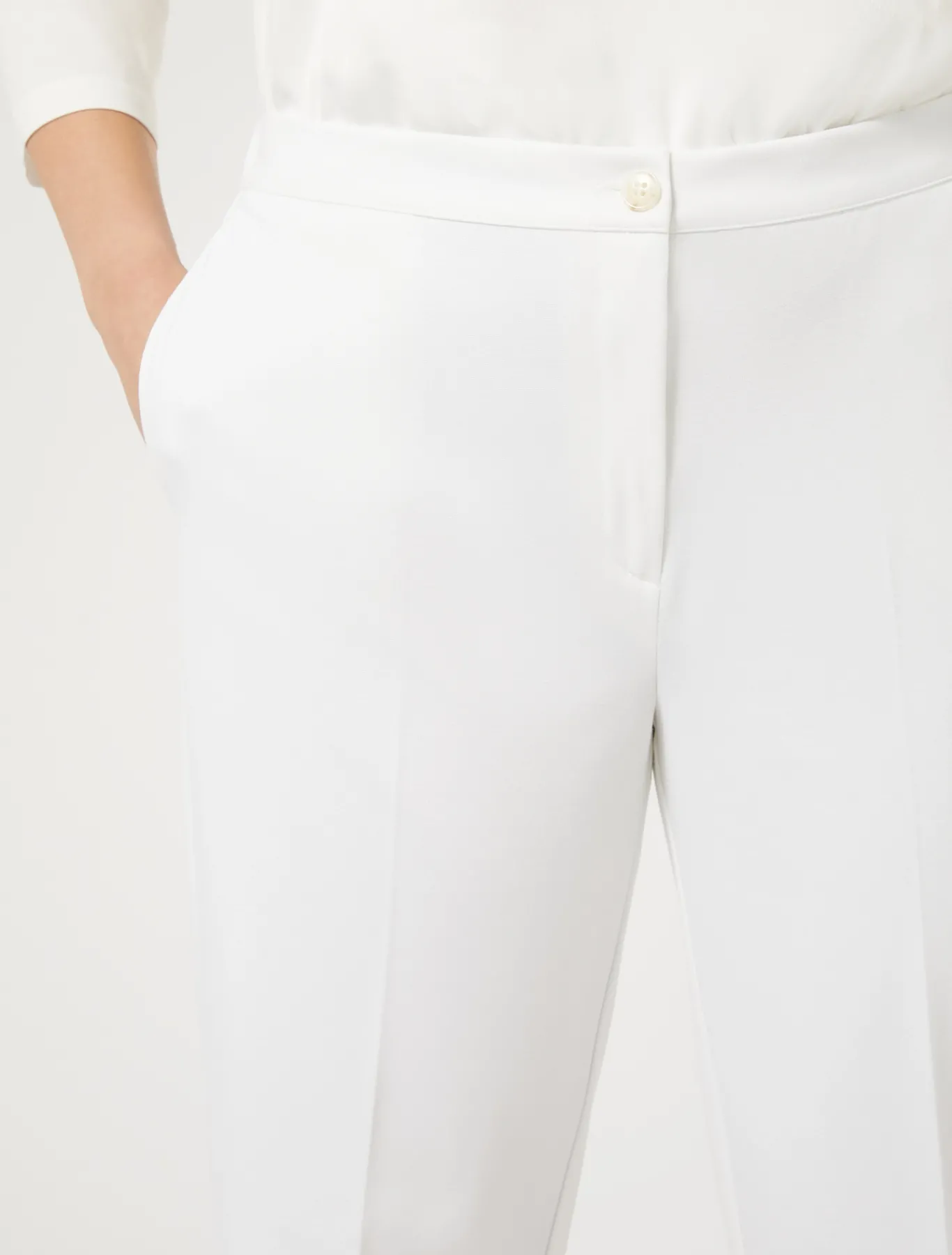 Marina Rinaldi Pantalon en jersey point Milano BLANC Hot