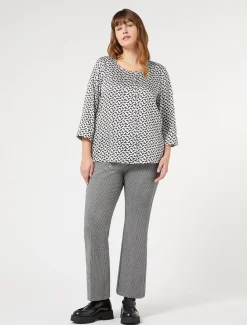 Marina Rinaldi Pantalon en jersey teint en fil NOIR Hot