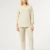 Marina Rinaldi Pantalon en laine et lurex IVOIRE New