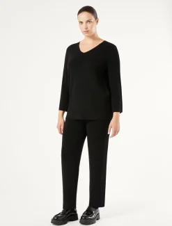 Marina Rinaldi Pantalon en laine et lurex NOIR Best