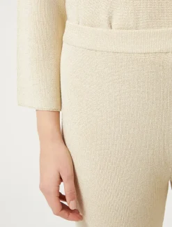 Marina Rinaldi Pantalon en laine et lurex IVOIRE New