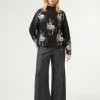 Marina Rinaldi Pantalon en laine et soie BLEUJEANS Discount