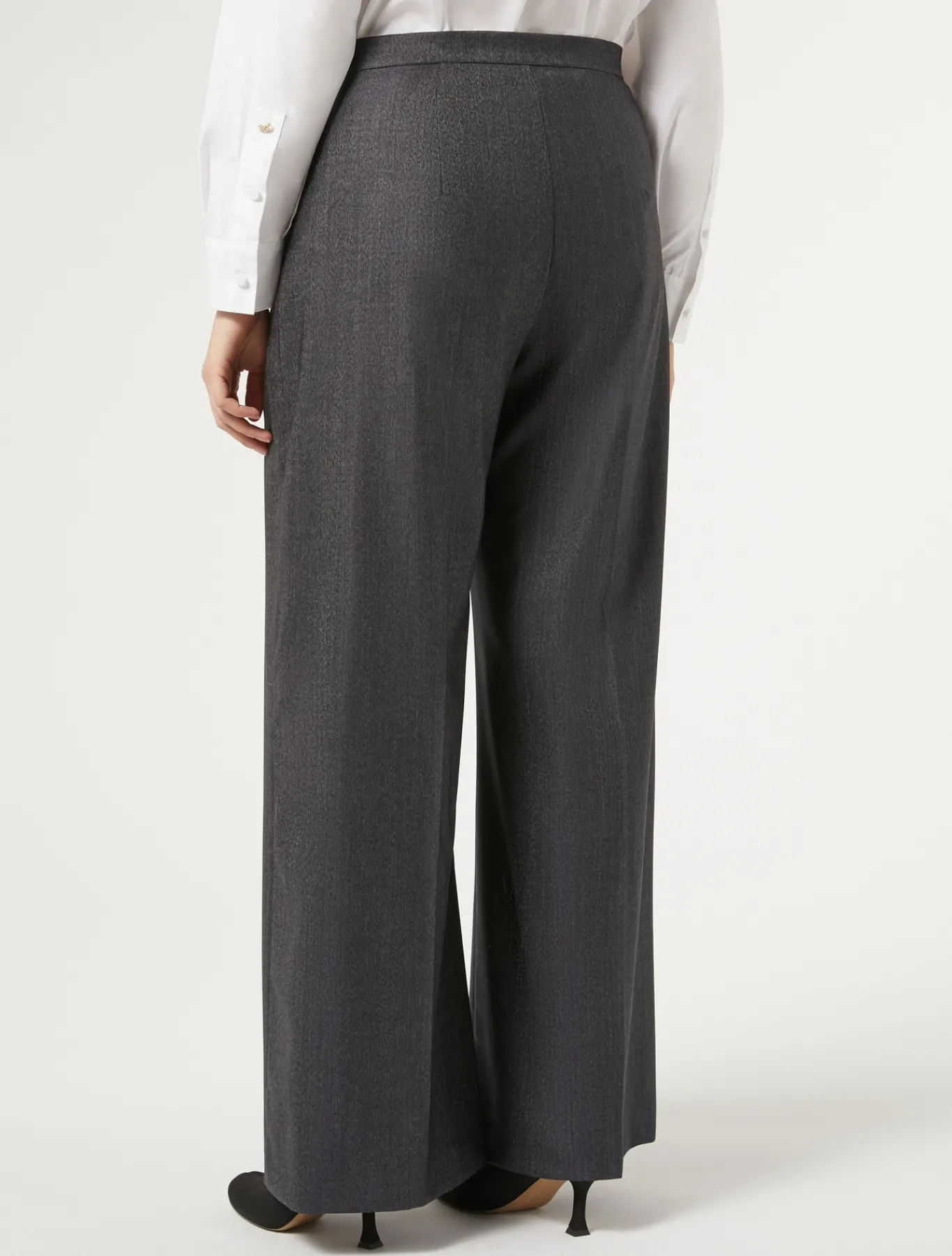 Marina Rinaldi Pantalon en laine et soie BLEUJEANS Discount