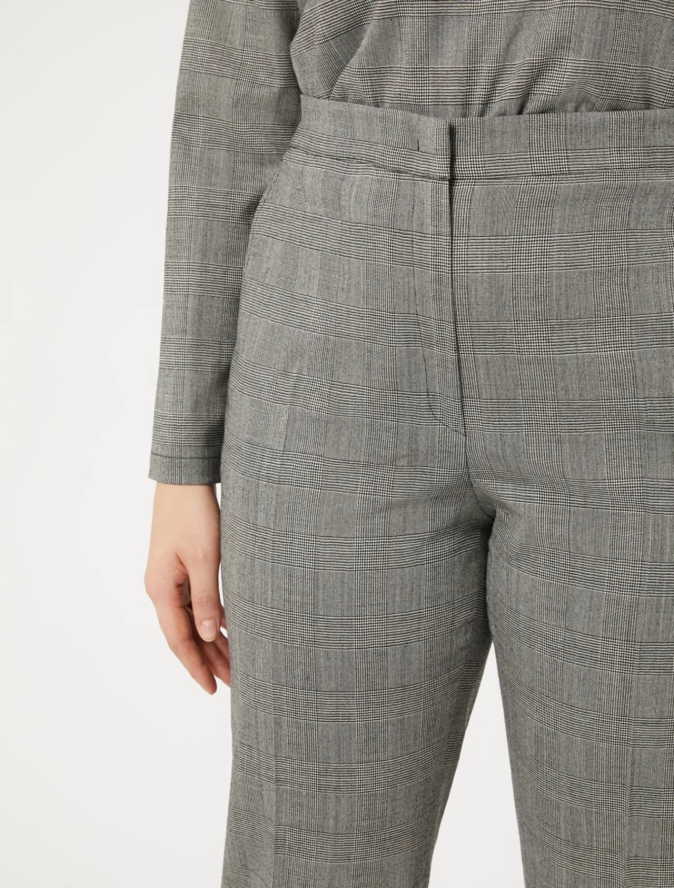 Marina Rinaldi Pantalon en laine foulée NOIRBLANC New