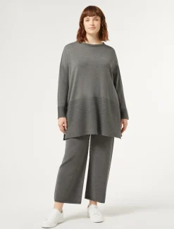 Marina Rinaldi Pantalon en laine mélangée GRISBLEU Outlet