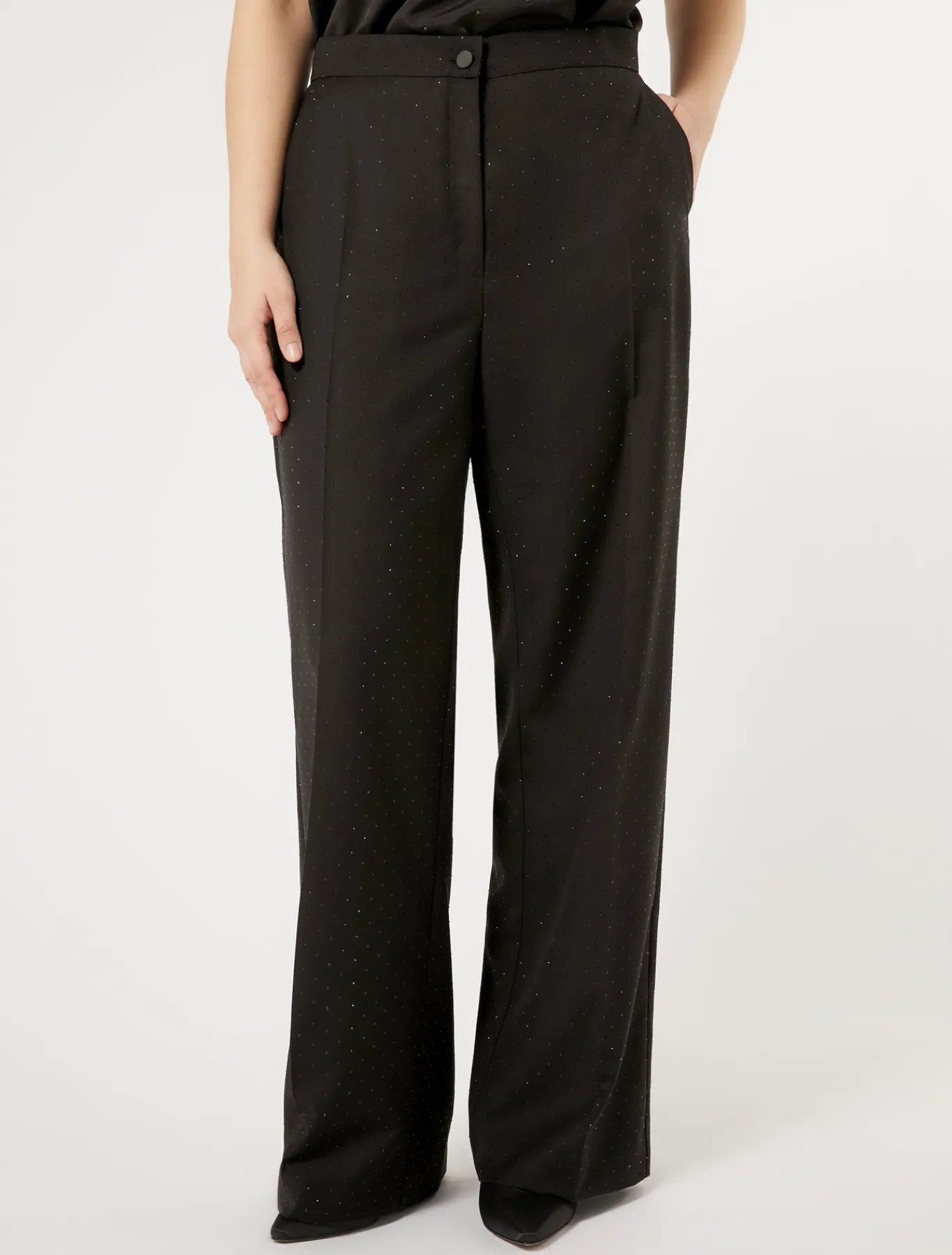 Marina Rinaldi Pantalon en levantine avec strass NOIR Clearance