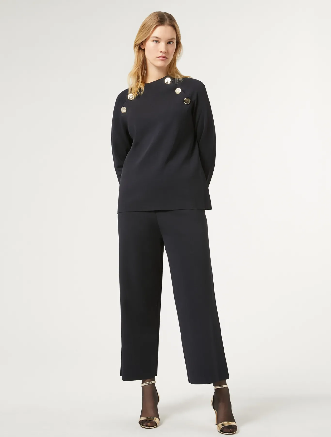 Marina Rinaldi Pantalon en maille BLEUNUIT Discount