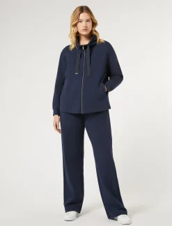 Marina Rinaldi Pantalon en molleton de coton stretch BLEU Best