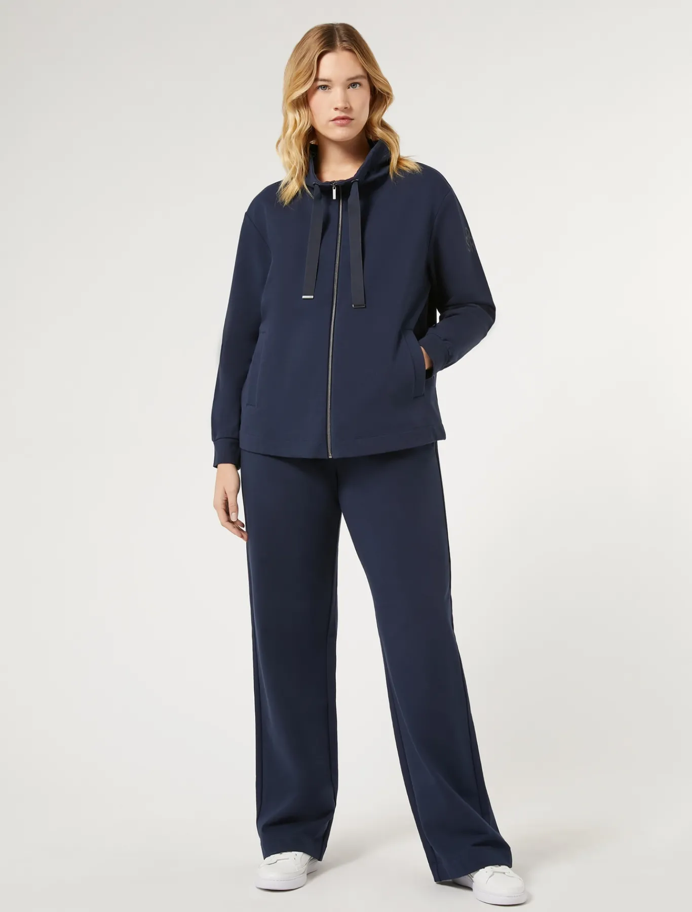 Marina Rinaldi Pantalon en molleton de coton stretch BLEU Best