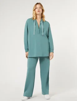 Marina Rinaldi Pantalon en molleton de coton stretch VERTSAUGE New