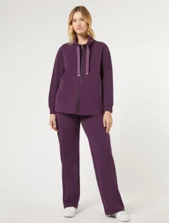 Marina Rinaldi Pantalon en molleton de coton stretch VIOLET Outlet