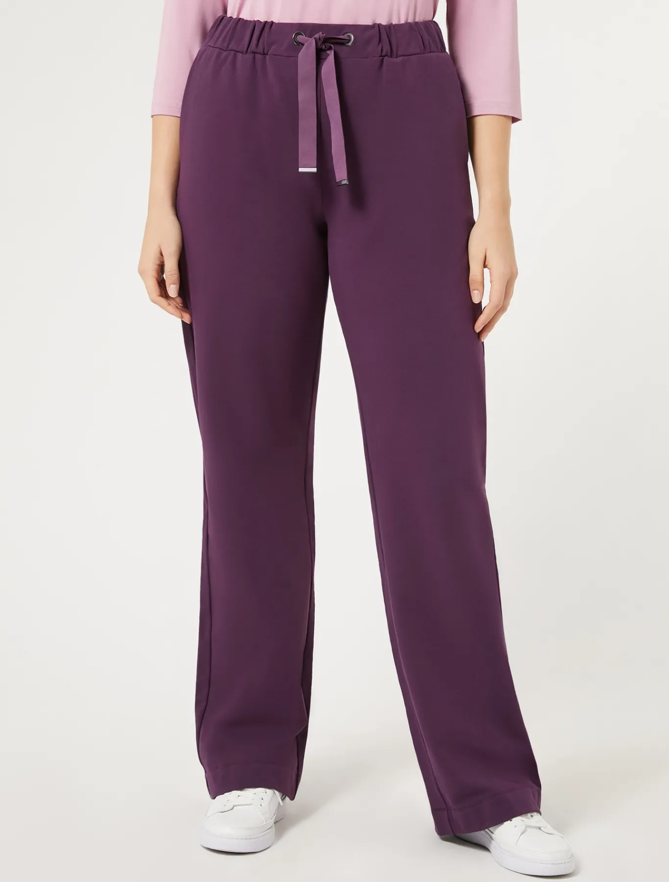 Marina Rinaldi Pantalon en molleton de coton stretch VIOLET Outlet
