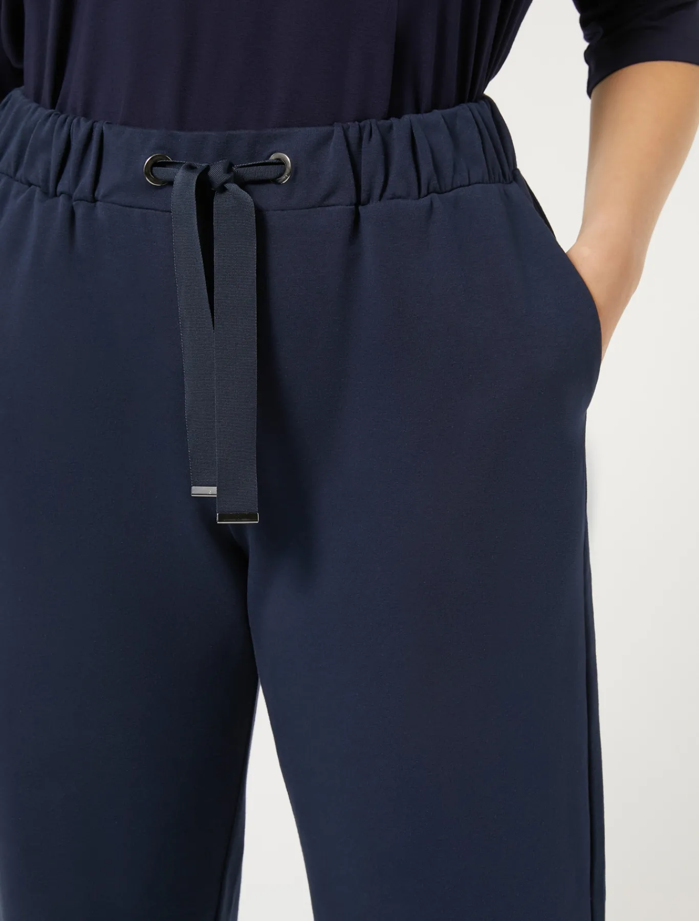 Marina Rinaldi Pantalon en molleton de coton stretch BLEU Best