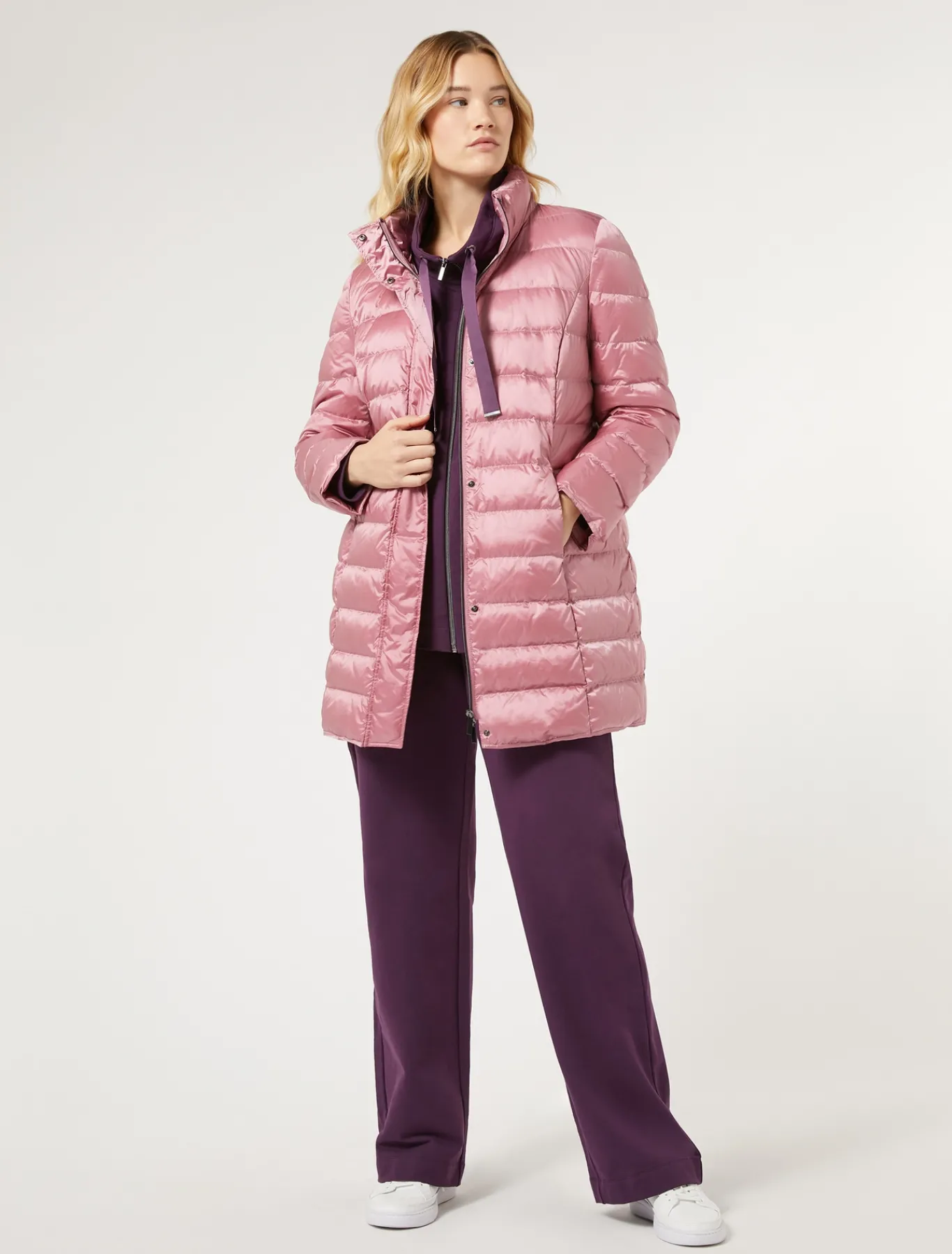 Marina Rinaldi Pantalon en molleton de coton stretch VIOLET Outlet
