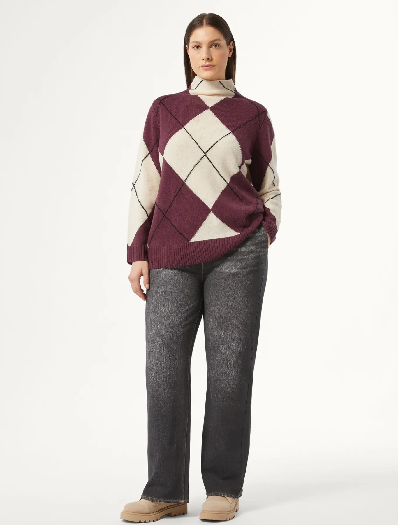 Marina Rinaldi Pantalon en molleton imprimé NOIR Fashion
