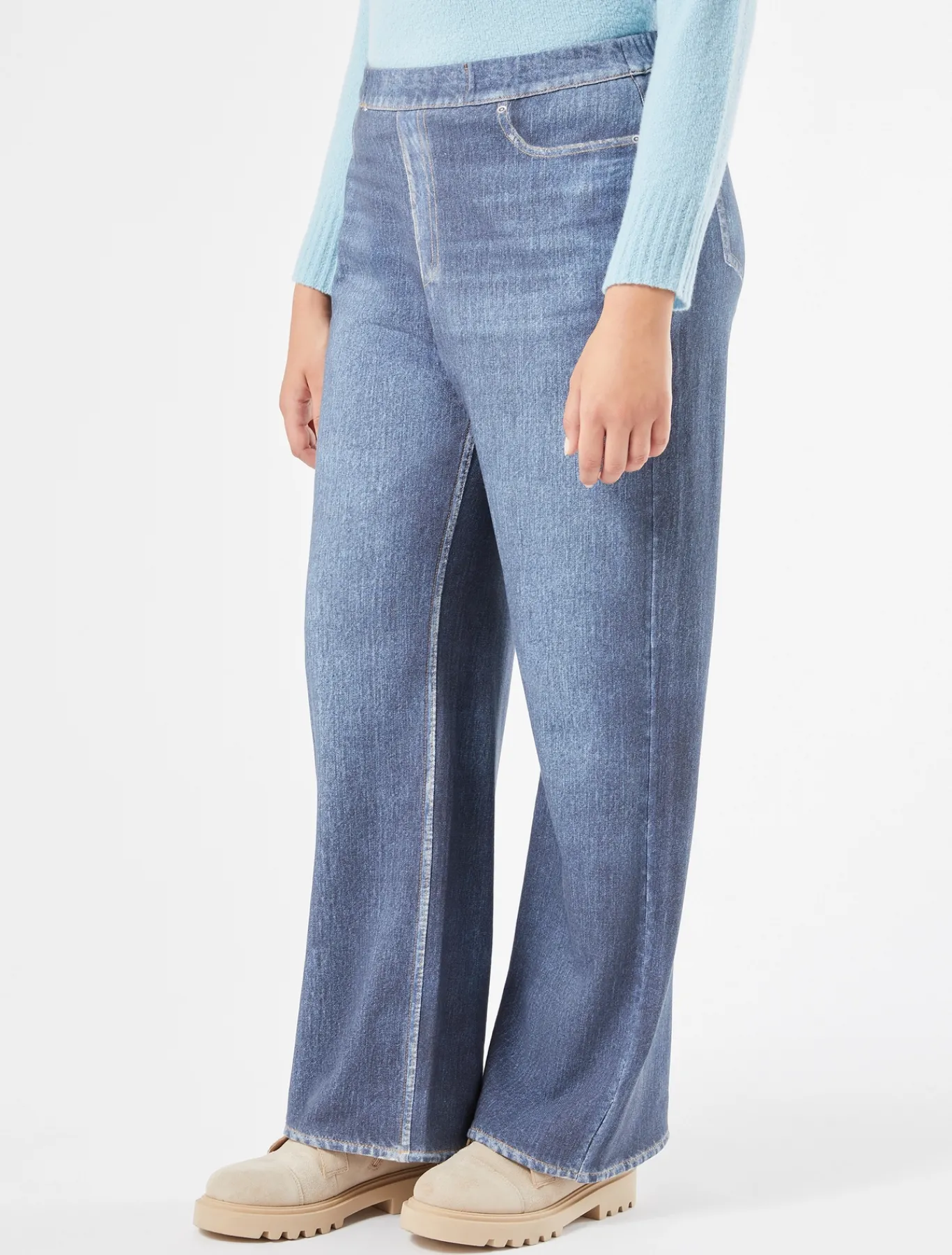 Marina Rinaldi Pantalon en molleton imprimé BLEUET Discount