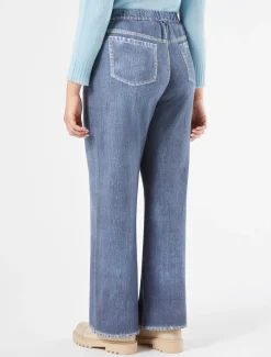 Marina Rinaldi Pantalon en molleton imprimé BLEUET Discount