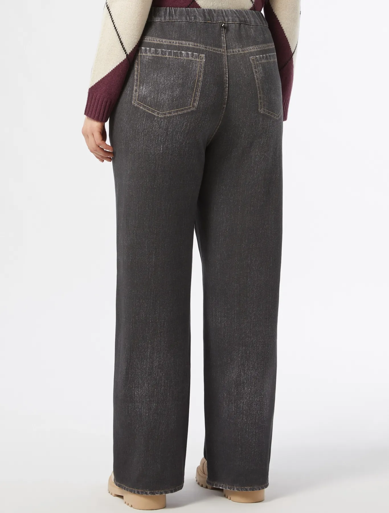 Marina Rinaldi Pantalon en molleton imprimé NOIR Fashion
