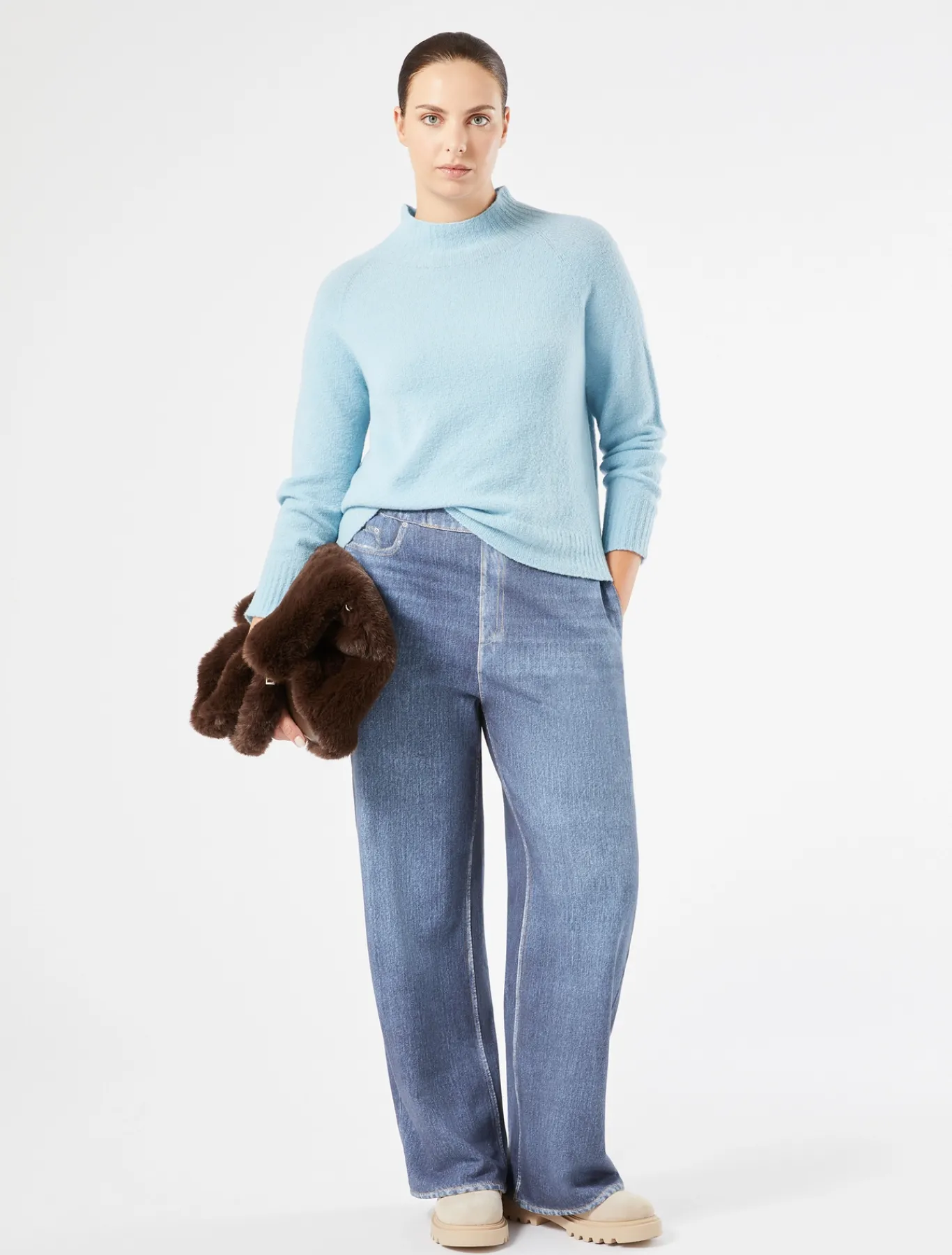 Marina Rinaldi Pantalon en molleton imprimé BLEUET Discount